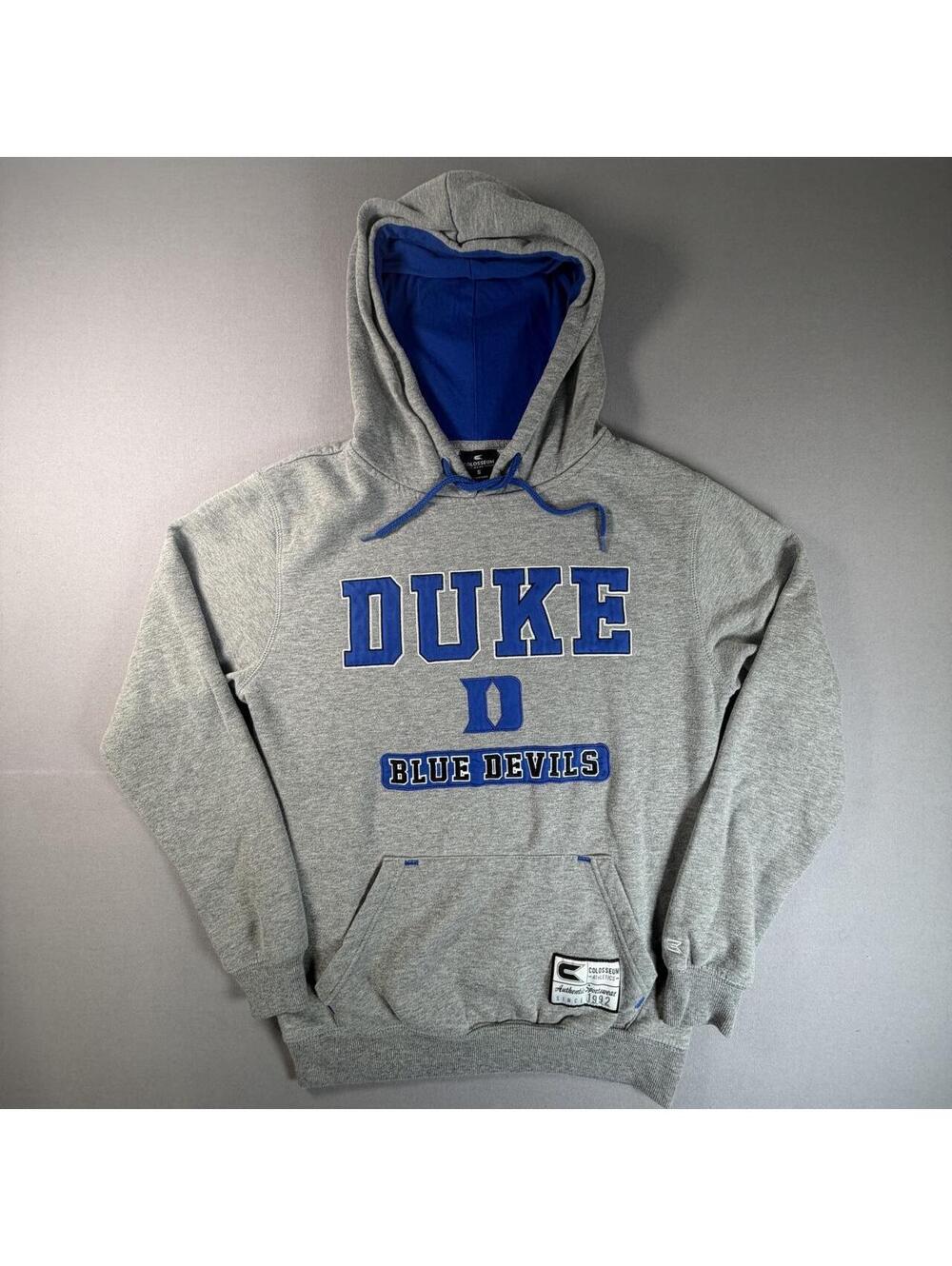 Colosseum Duke Blue Devils Hoodie Gray Blue Pullover Sweatshirt Mens S